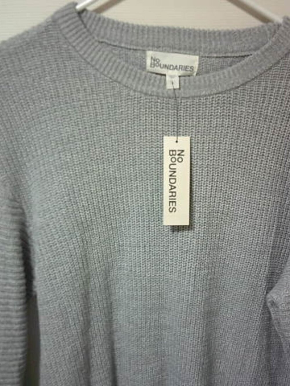 MEN'S NO BOUNDARIES KNIT CREW NECK GRAVEL GRAY SWEATER SIZE M LIGHTWEIGHT NWT 👨